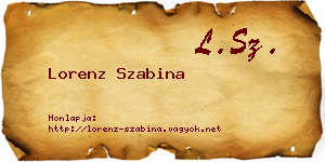 Lorenz Szabina névjegykártya